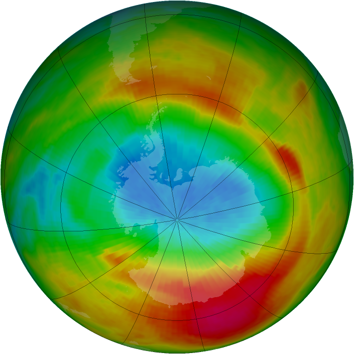 Antarctic ozone map for 07 October 1979
